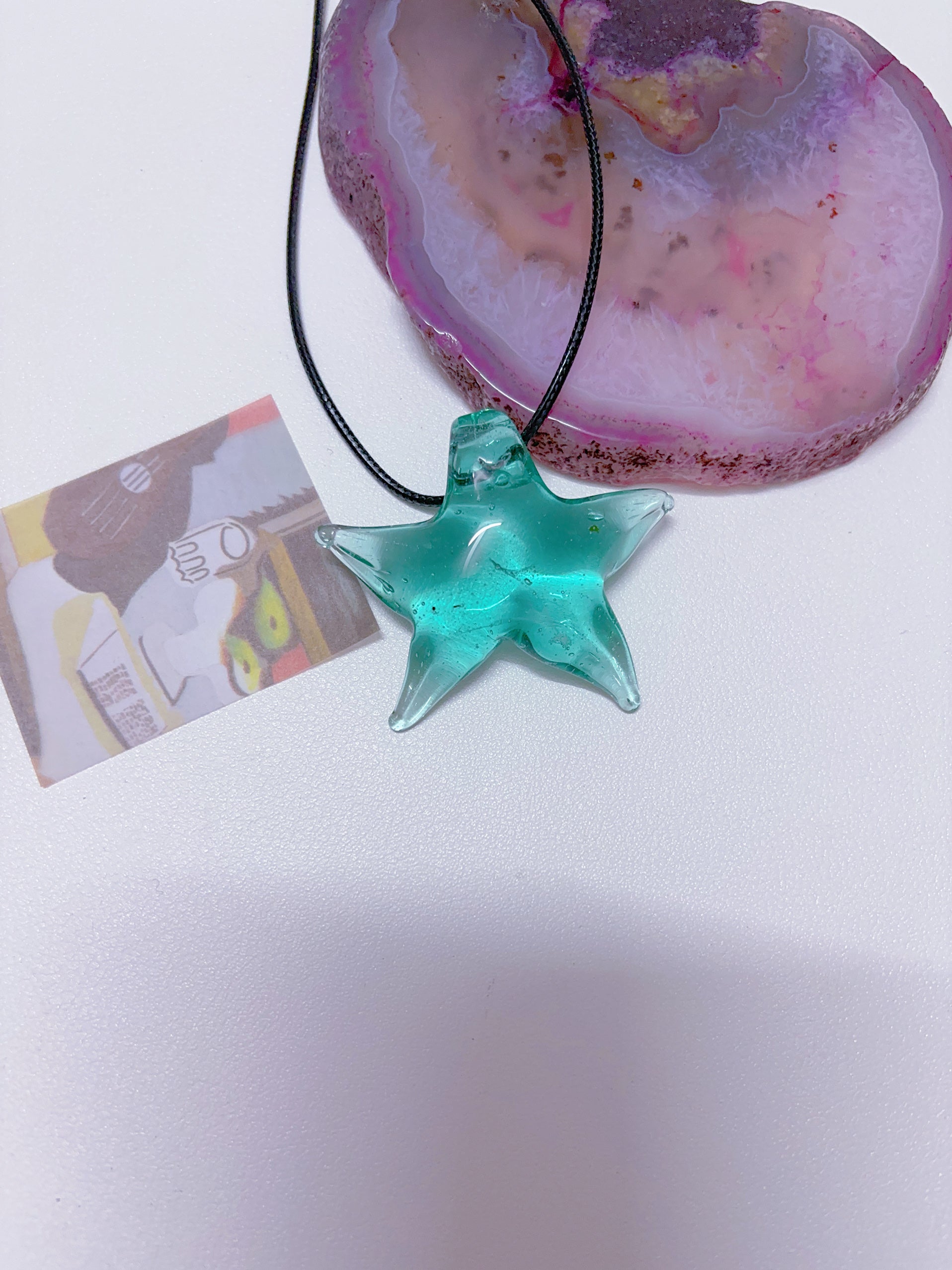 6 Vintage Necklace Dopamine Glass Necklace Baroque Necklace Pendant Vintage Leather Necklace Y2K Color Necklace