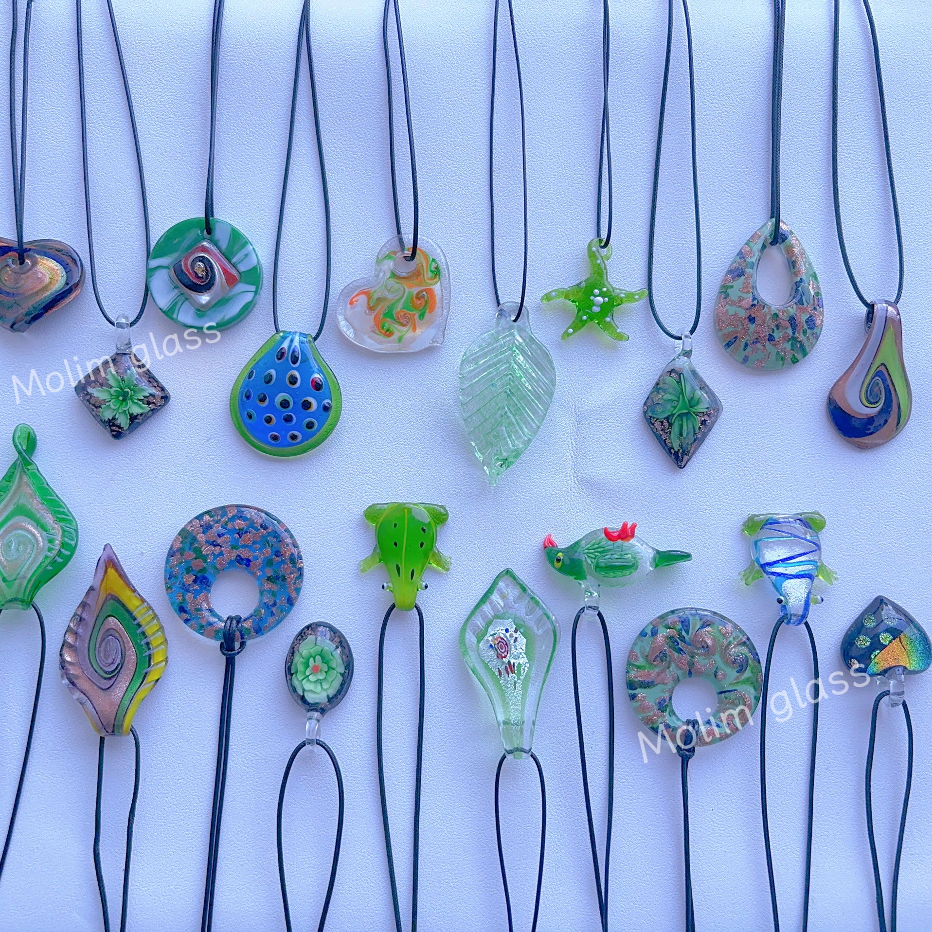 F1 green necklace glass necklace glass pendant handmade design vintage necklace pendant color necklace for women