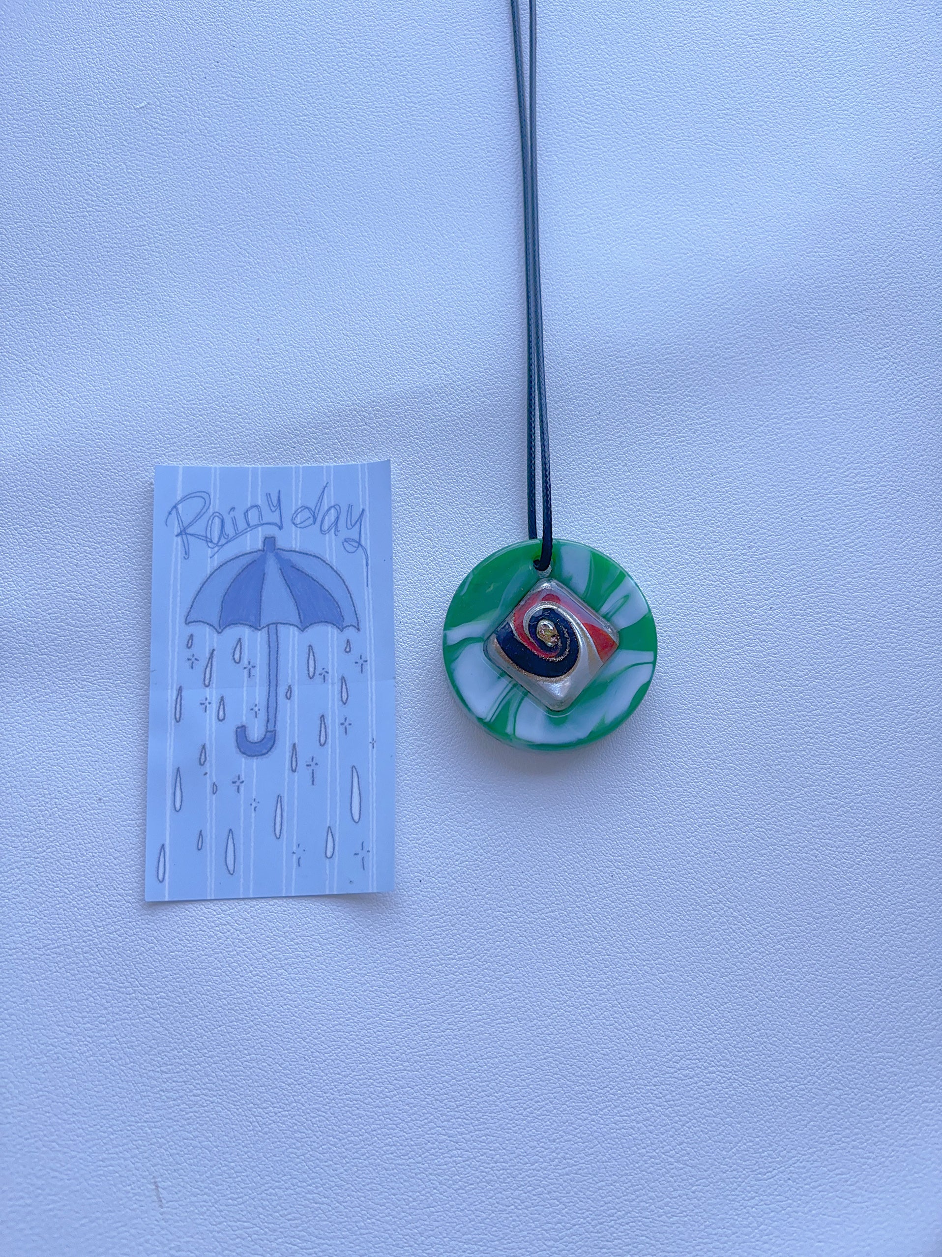 F1 green necklace glass necklace glass pendant handmade design vintage necklace pendant color necklace for women