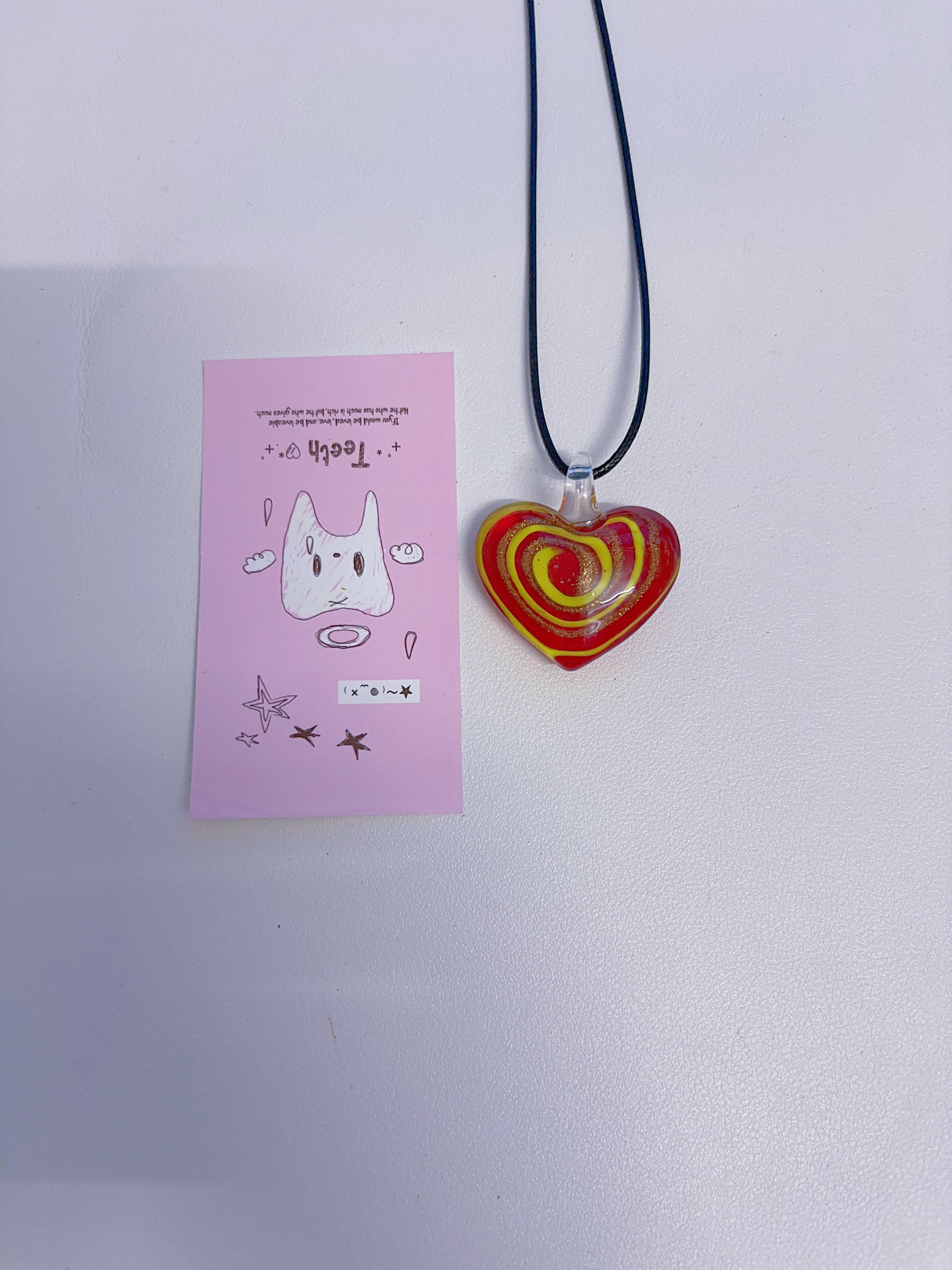 F2 Vintage red necklace, vintage glass necklace, non-fading handmade necklace, glass pendant necklace, design sense necklace, colorful necklace.