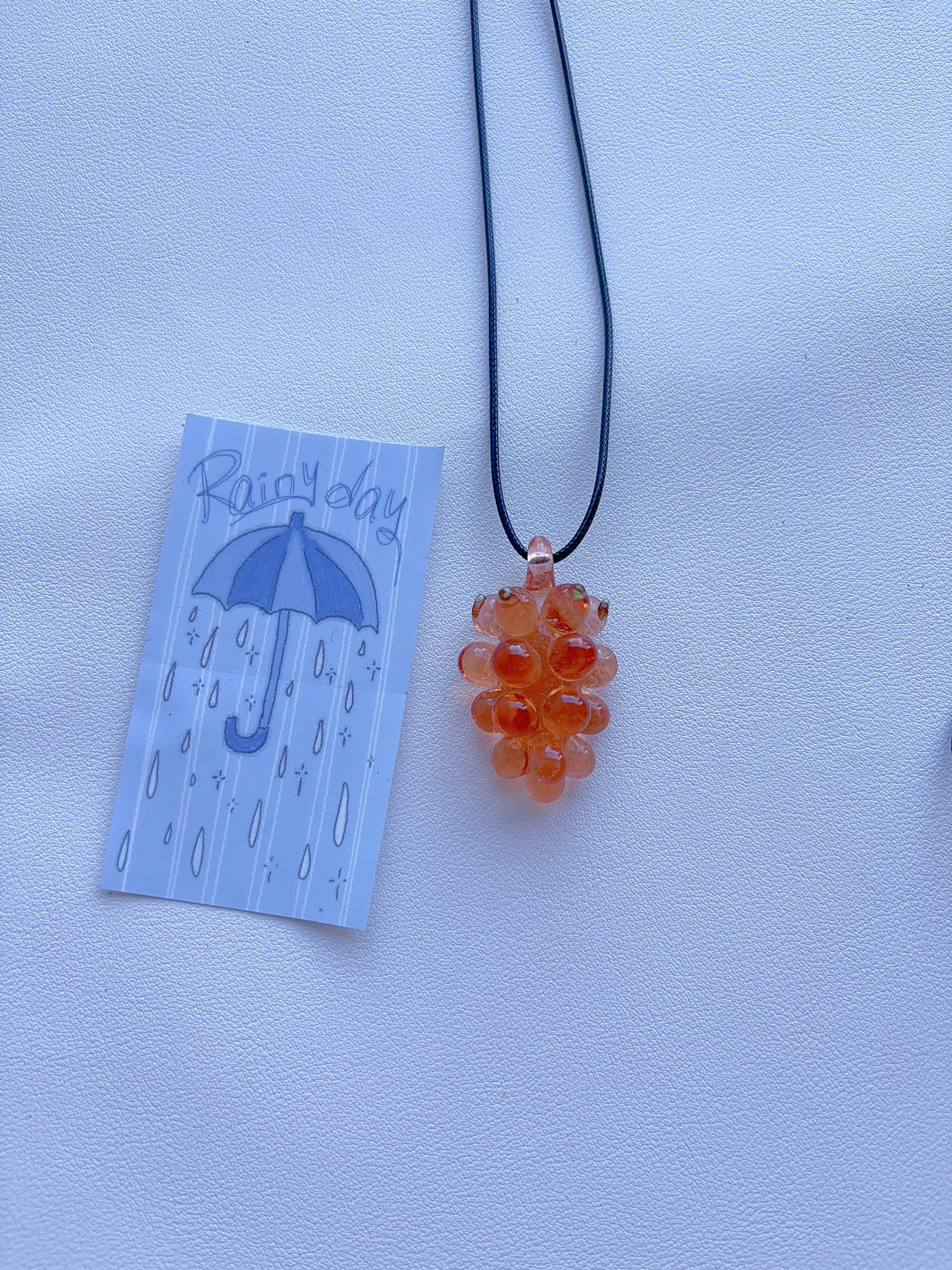 K9 Antique Gold Fused Glass Pendant Necklace; Colorful Glass Pendant; Long Women's Accessory Necklace; Handmade Minority