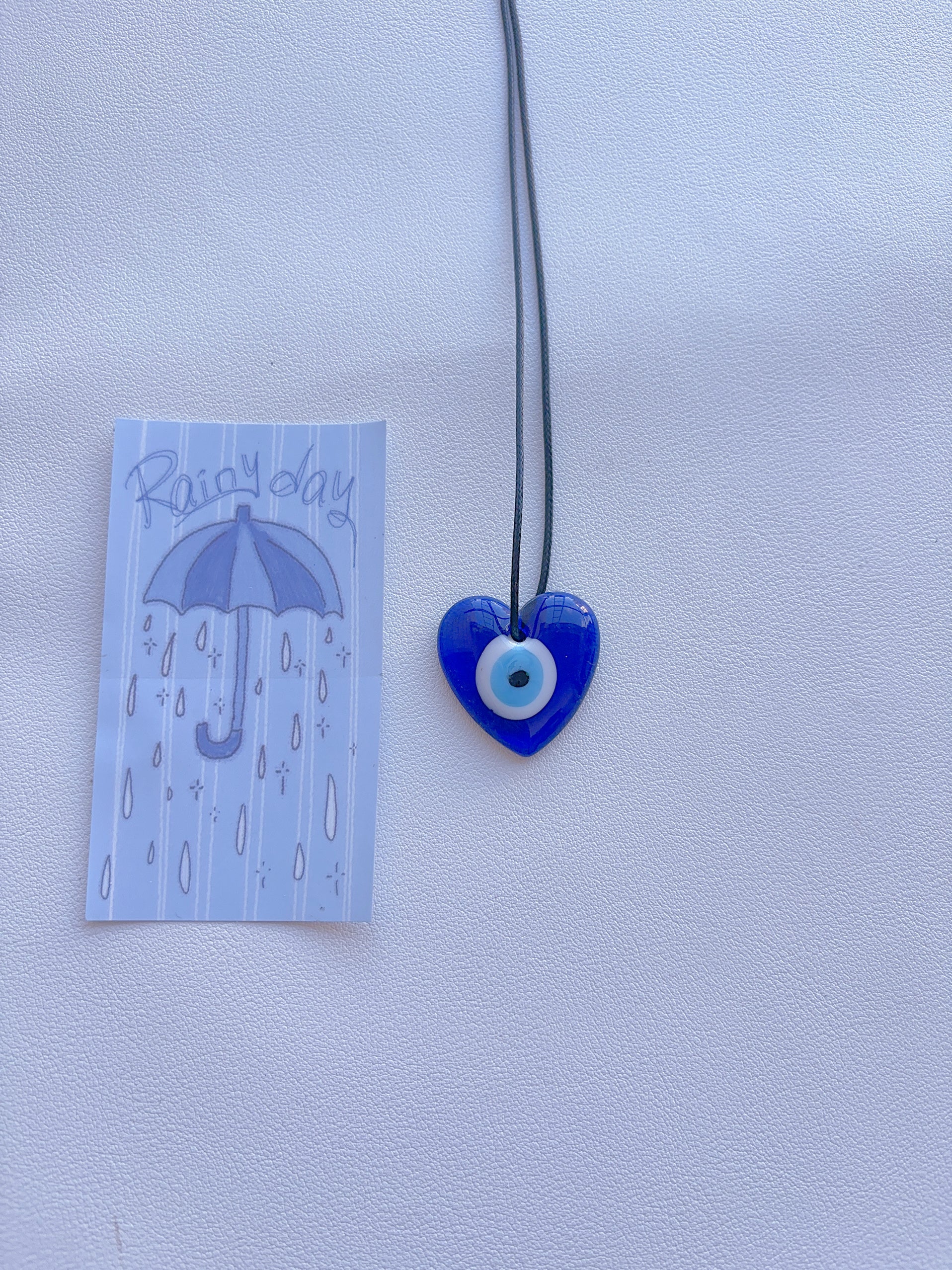 K8 sapphire blue necklace; glass necklace; glass pendant; design sense necklace; minority color hand-made necklace.