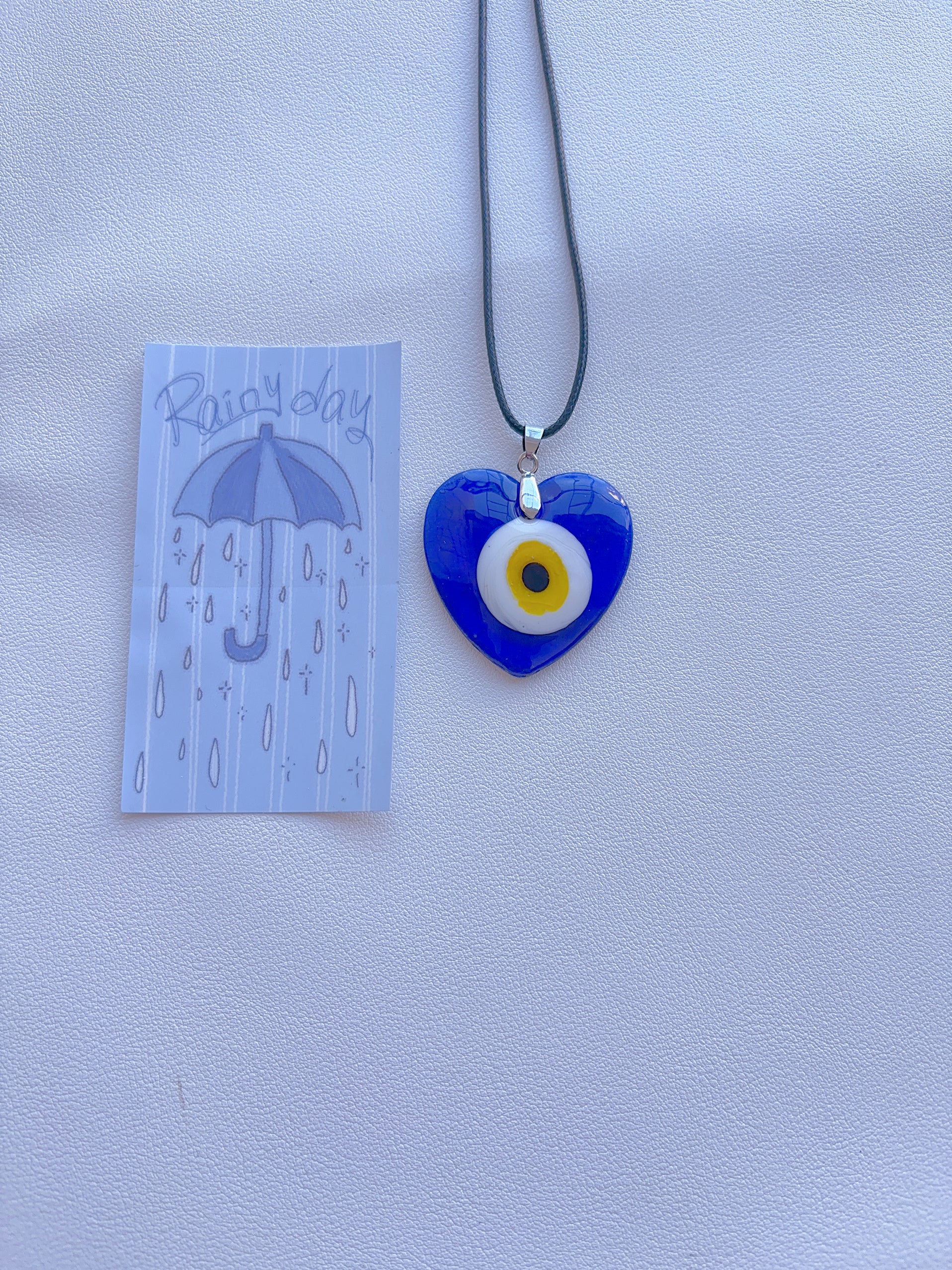 K8 sapphire blue necklace; glass necklace; glass pendant; design sense necklace; minority color hand-made necklace.