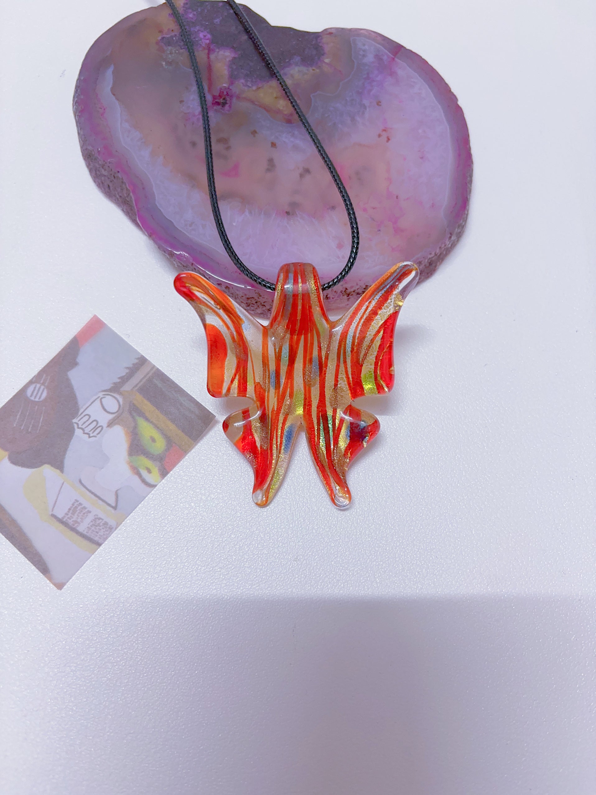 6 Vintage Necklace Dopamine Glass Necklace Baroque Necklace Pendant Vintage Leather Necklace Y2K Color Necklace