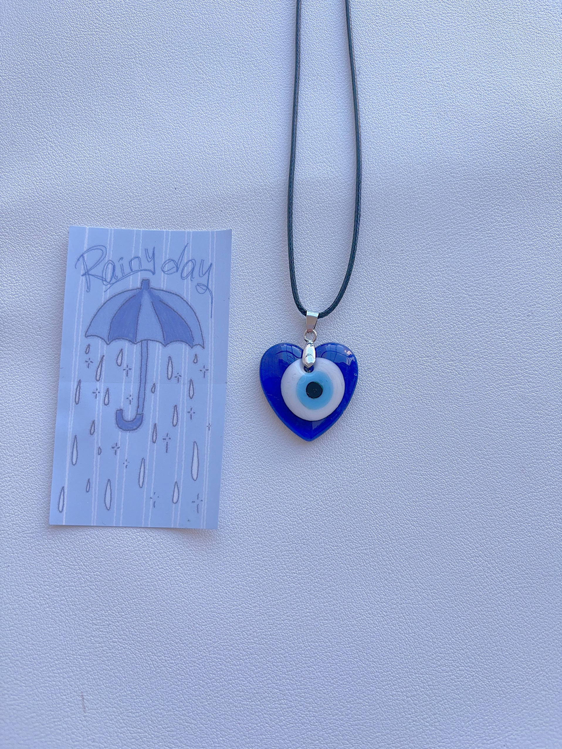 K8 sapphire blue necklace; glass necklace; glass pendant; design sense necklace; minority color hand-made necklace.