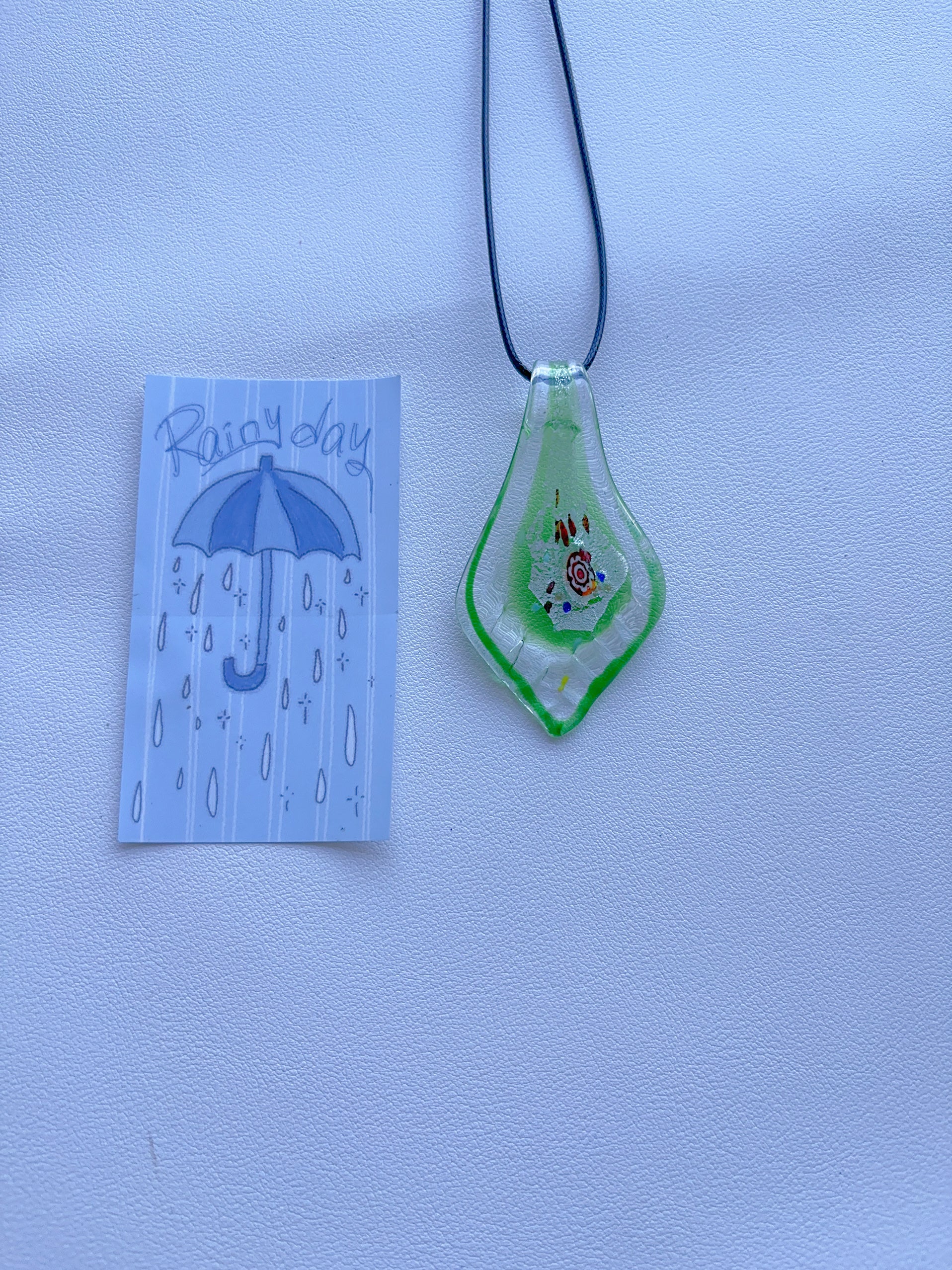 F1 green necklace glass necklace glass pendant handmade design vintage necklace pendant color necklace for women