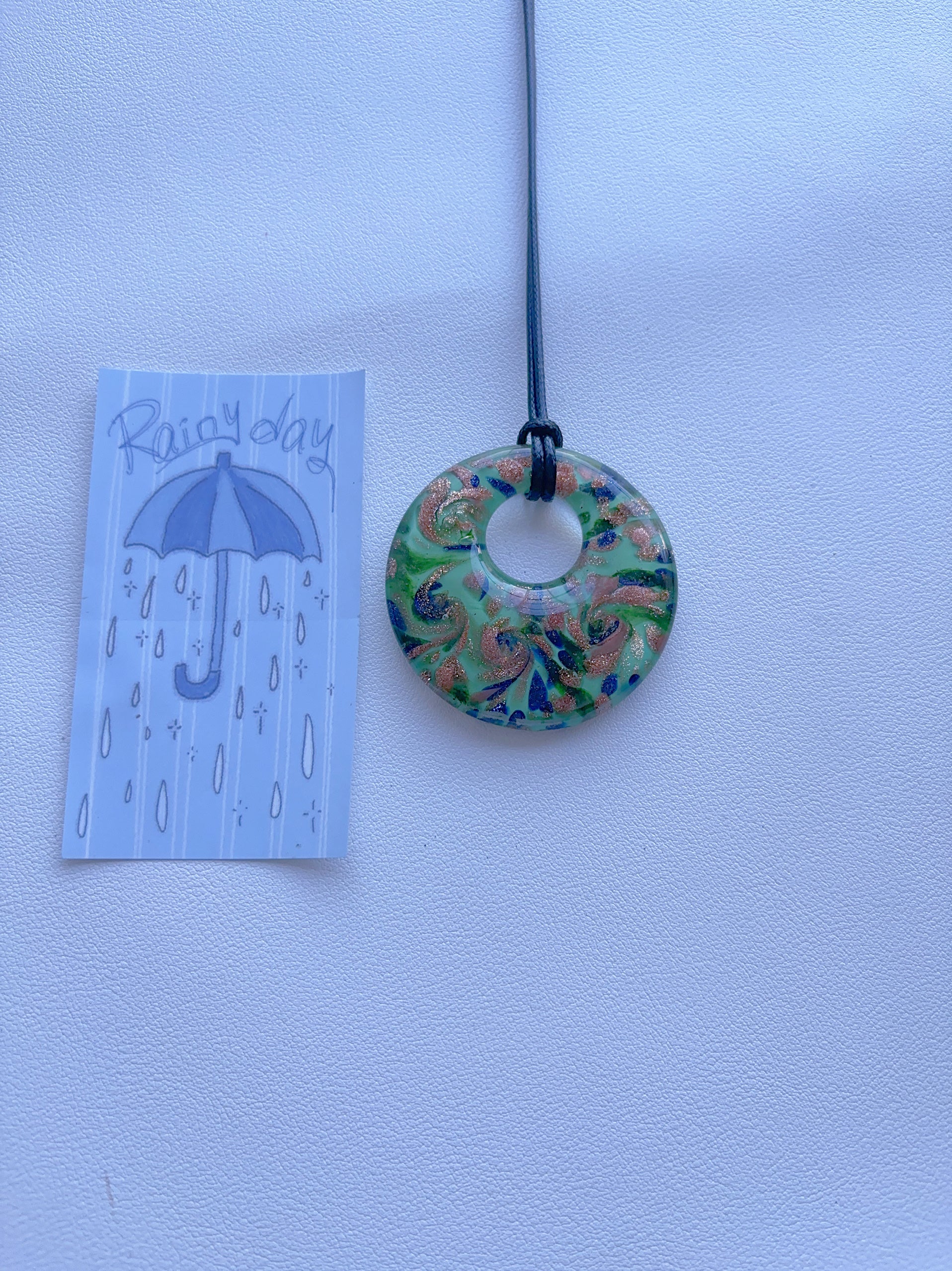 F1 green necklace glass necklace glass pendant handmade design vintage necklace pendant color necklace for women