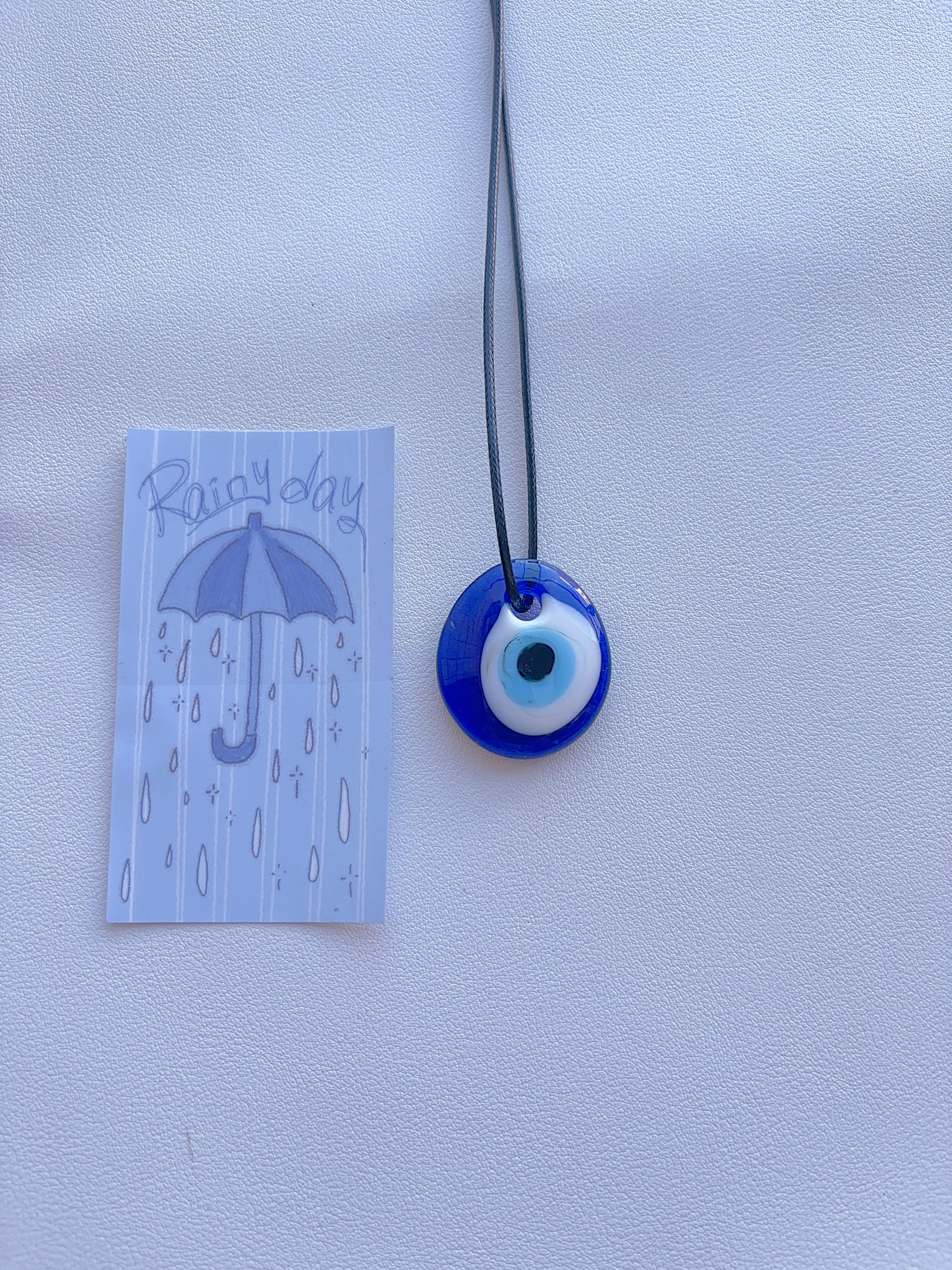 K8 sapphire blue necklace; glass necklace; glass pendant; design sense necklace; minority color hand-made necklace.