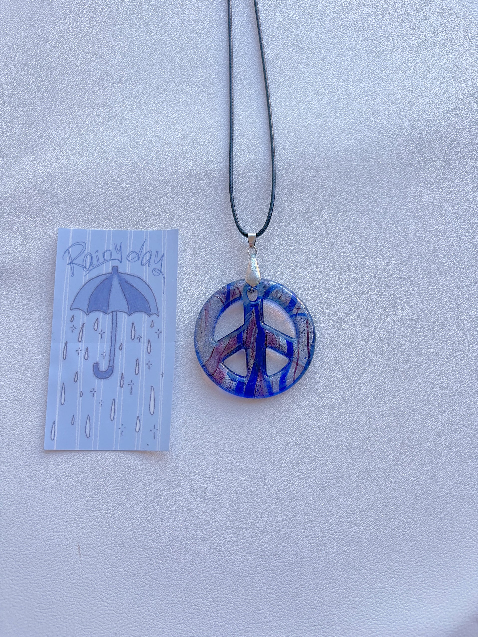 K8 sapphire blue necklace; glass necklace; glass pendant; design sense necklace; minority color hand-made necklace.