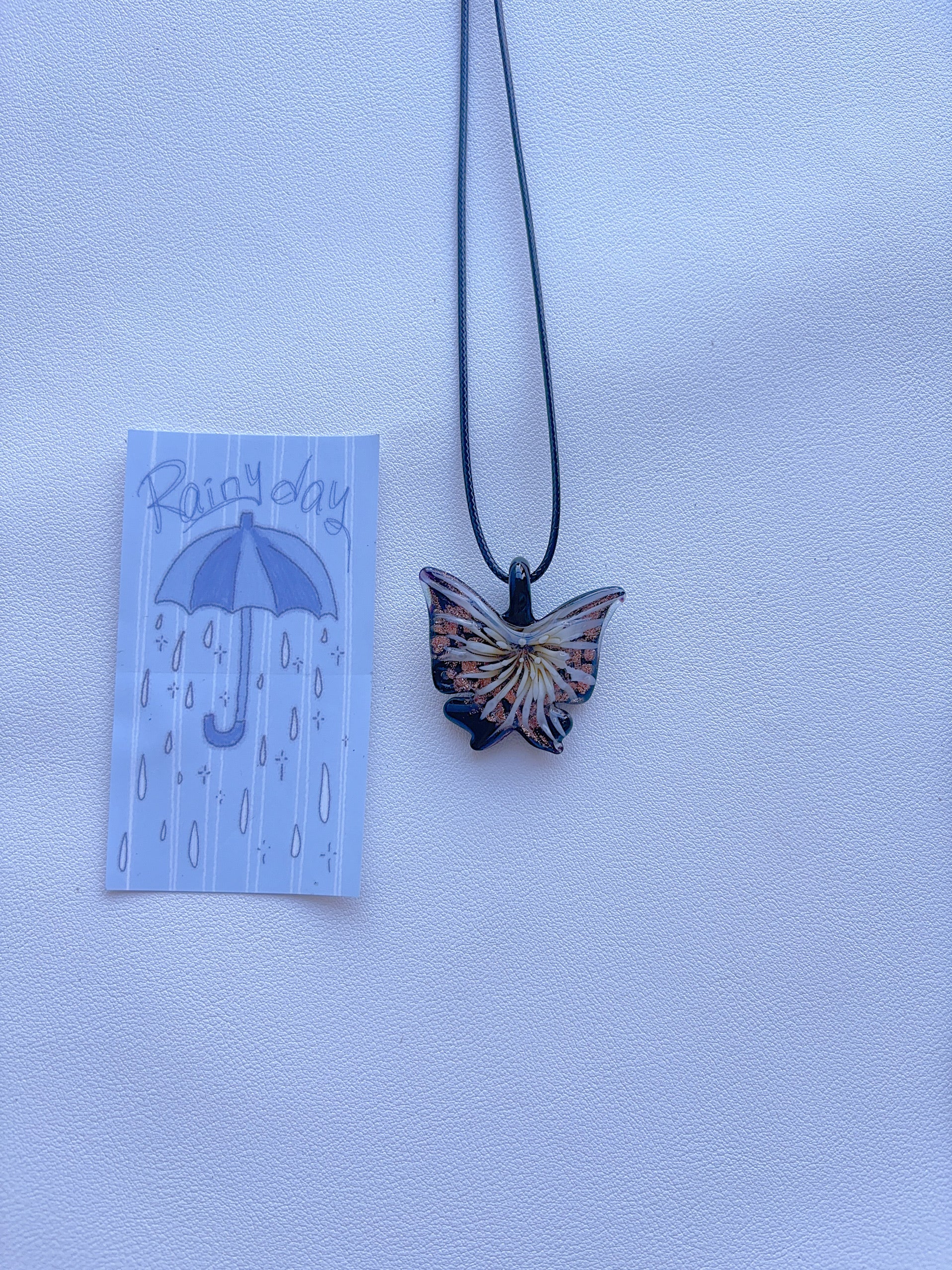 K9 Antique Gold Fused Glass Pendant Necklace; Colorful Glass Pendant; Long Women's Accessory Necklace; Handmade Minority