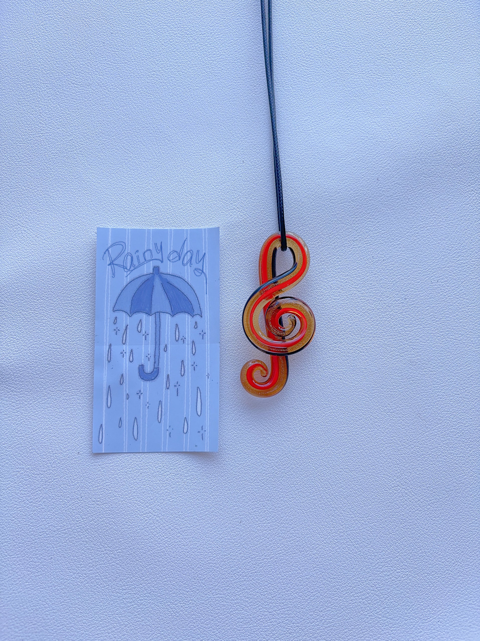 K9 Antique Gold Fused Glass Pendant Necklace; Colorful Glass Pendant; Long Women's Accessory Necklace; Handmade Minority