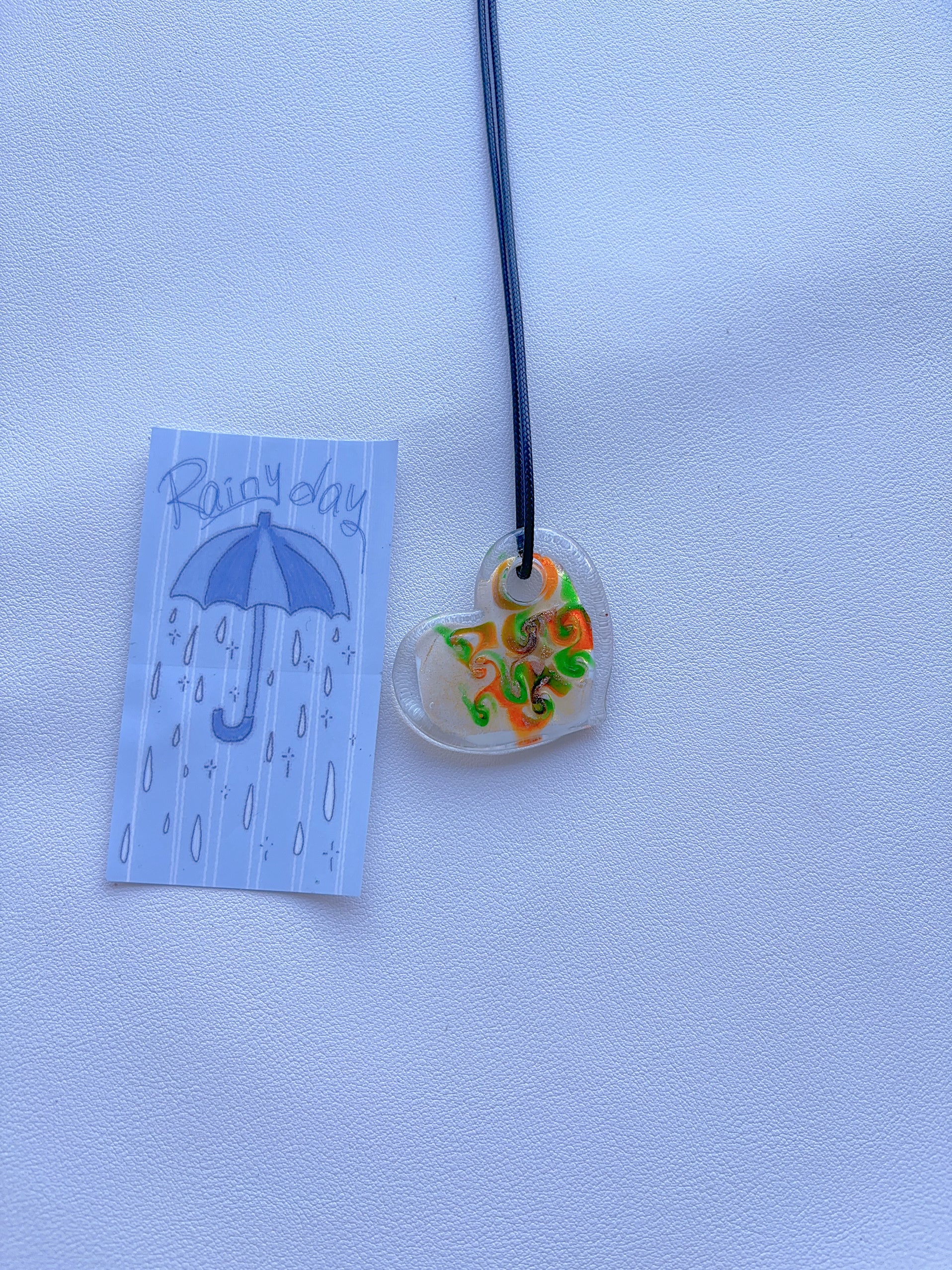 K9 Antique Gold Fused Glass Pendant Necklace; Colorful Glass Pendant; Long Women's Accessory Necklace; Handmade Minority