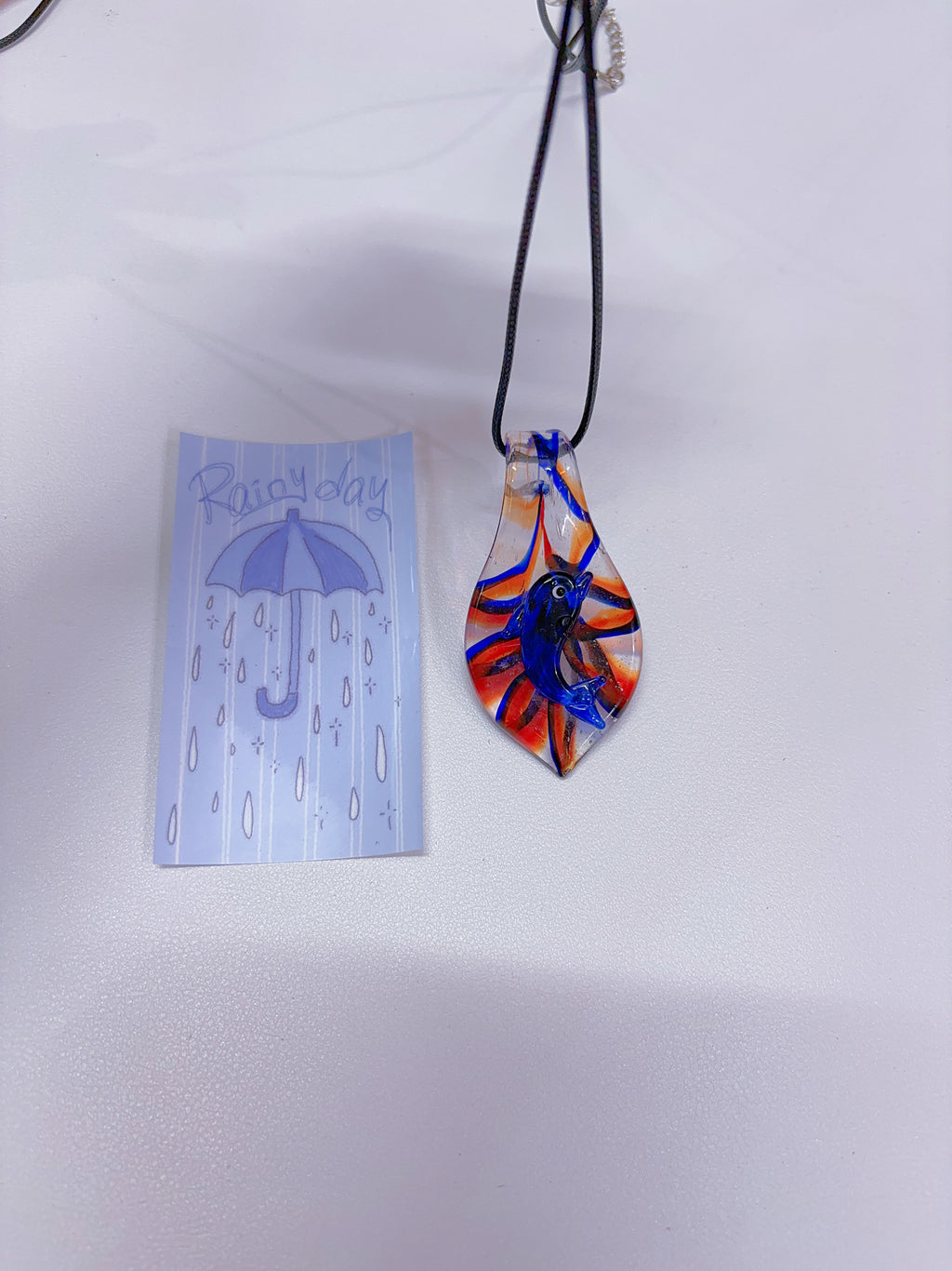 K6 original handmade glass pendant glass necklace colorful necklace original handcraft Y2K literary retro