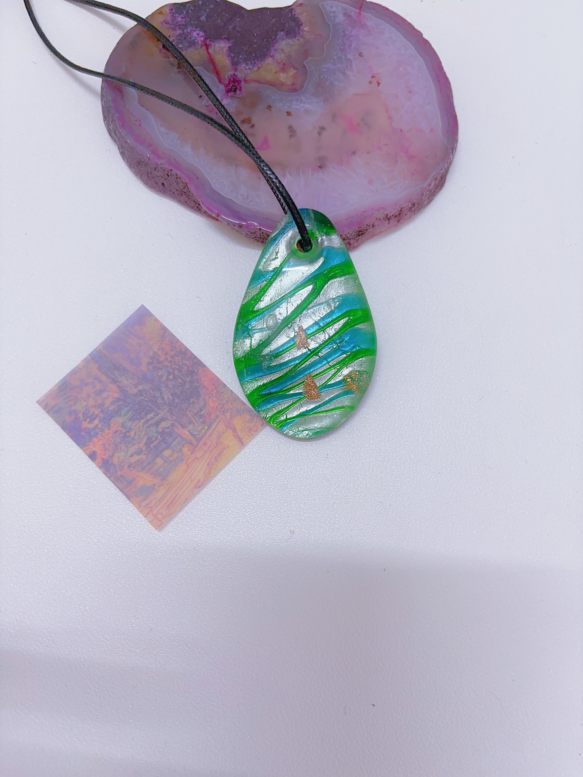 6 Vintage Necklace Dopamine Glass Necklace Baroque Necklace Pendant Vintage Leather Necklace Y2K Color Necklace