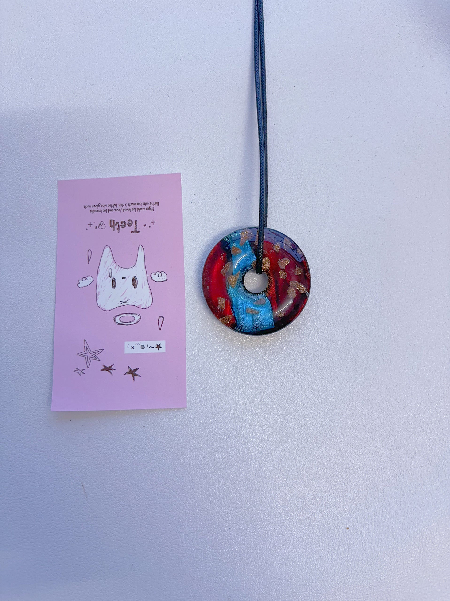 F2 Vintage red necklace, vintage glass necklace, non-fading handmade necklace, glass pendant necklace, design sense necklace, colorful necklace.