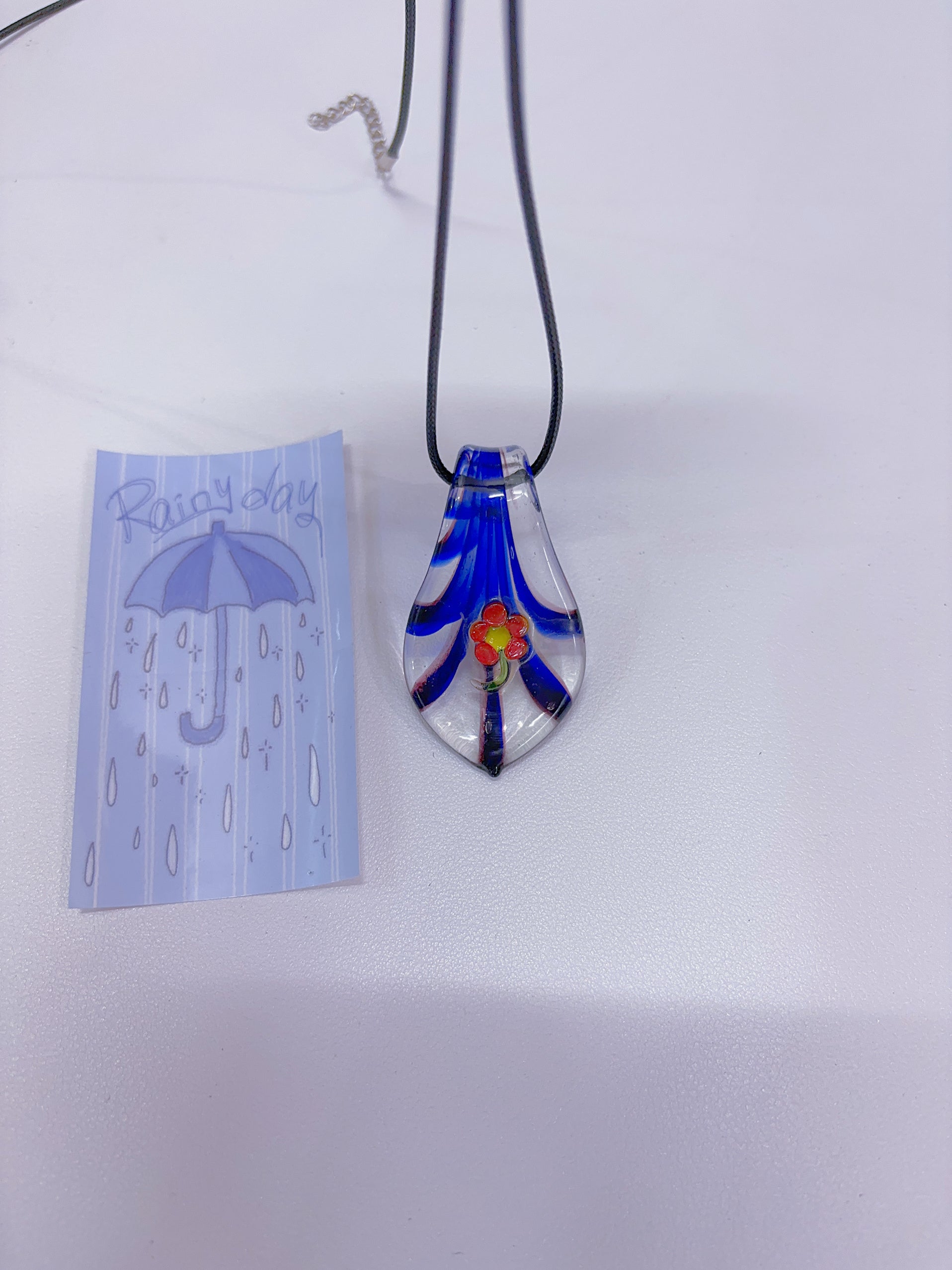 K6 original handmade glass pendant glass necklace colorful necklace original handcraft Y2K literary retro