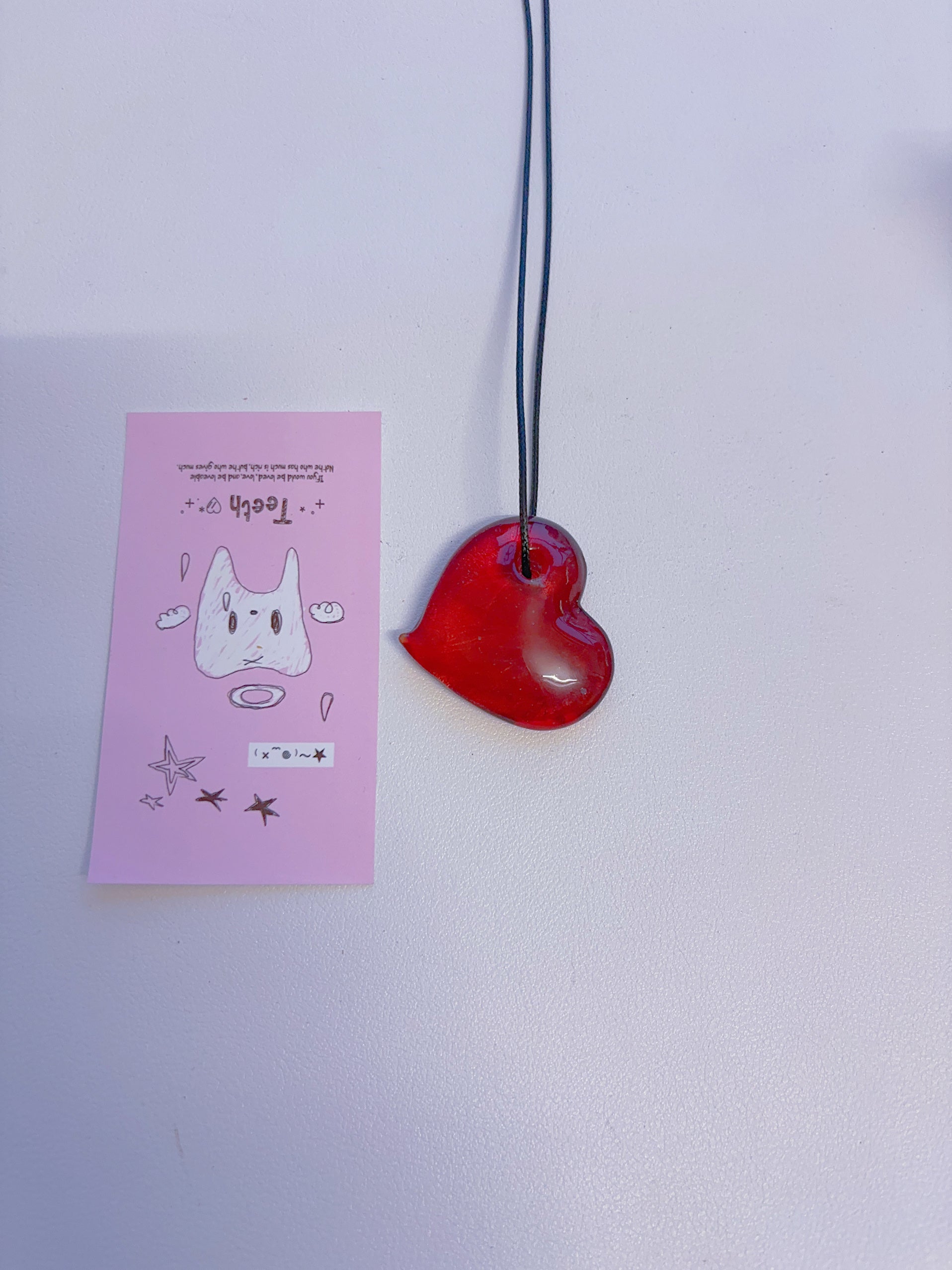 F2 Vintage red necklace, vintage glass necklace, non-fading handmade necklace, glass pendant necklace, design sense necklace, colorful necklace.