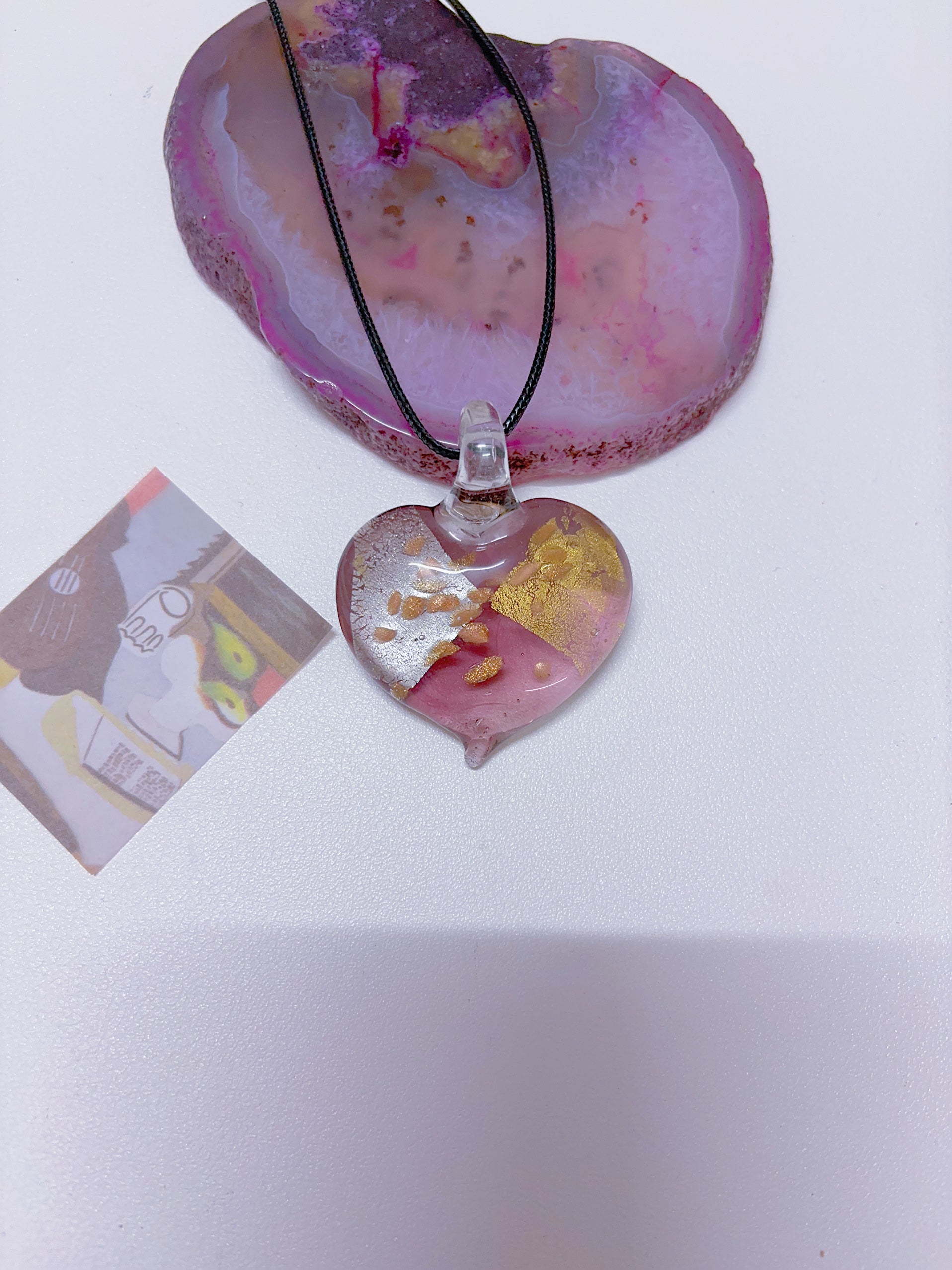 6 Vintage Necklace Dopamine Glass Necklace Baroque Necklace Pendant Vintage Leather Necklace Y2K Color Necklace