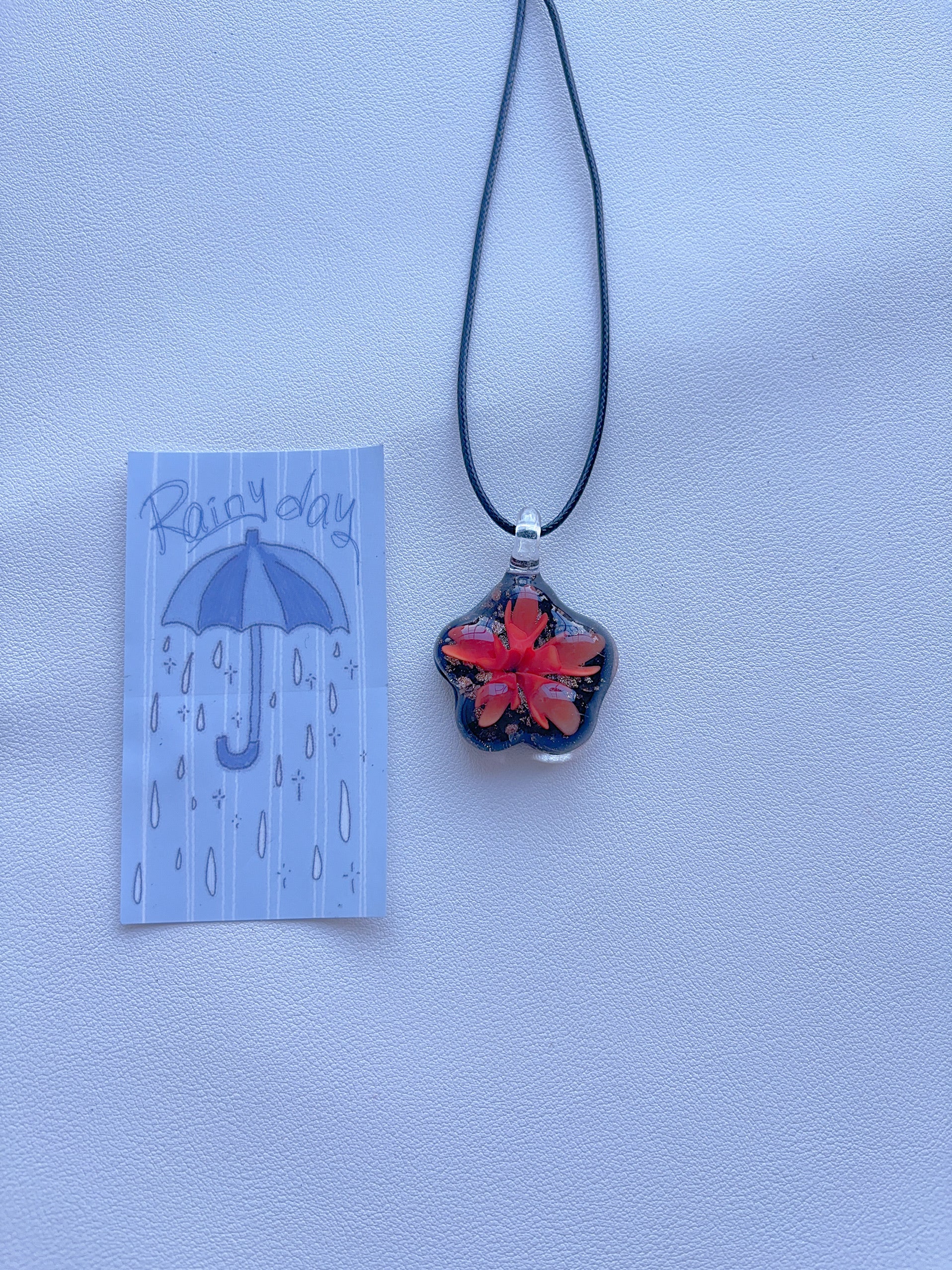 K9 Antique Gold Fused Glass Pendant Necklace; Colorful Glass Pendant; Long Women's Accessory Necklace; Handmade Minority