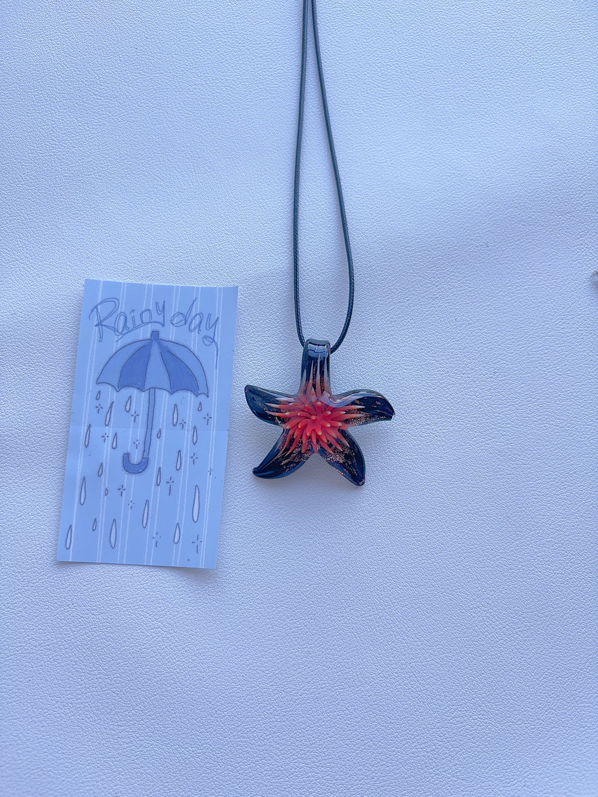 K9 Antique Gold Fused Glass Pendant Necklace; Colorful Glass Pendant; Long Women's Accessory Necklace; Handmade Minority