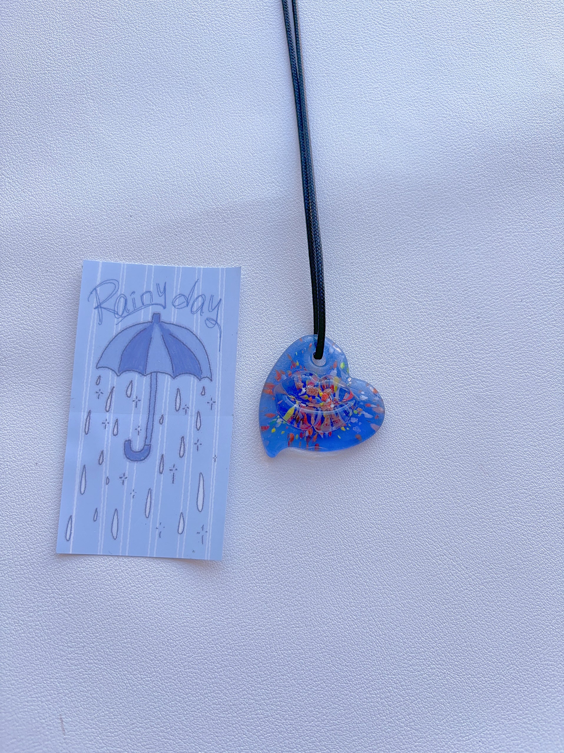 K8 sapphire blue necklace; glass necklace; glass pendant; design sense necklace; minority color hand-made necklace.